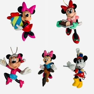 Disney Minnie Mouse Christmas Ornaments Lot of 5
